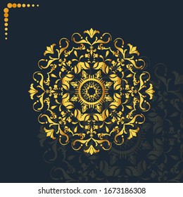 Mandala Art Vector Illustration. Golden Vector Mandala