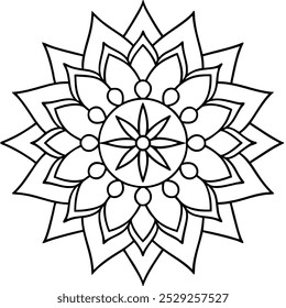 mandala art vector illustration line art