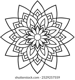 mandala art vector illustration line art