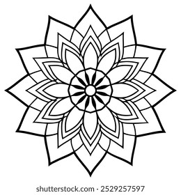 mandala art vector illustration line art