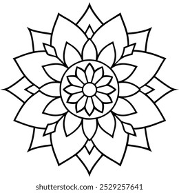 mandala art vector illustration line art