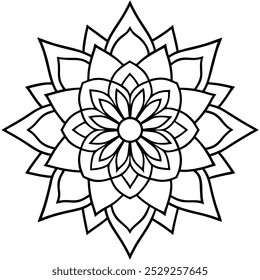 Arte de la línea de Ilustración vectorial del arte del mandala