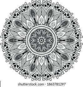 Mandala art vector illustration. Zentangle style.