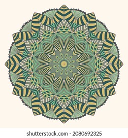 mandala art vintage color green ornament