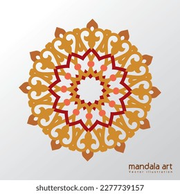 Elementos decorativos de Mandala Art. Patrón oriental, ilustración vectorial. Diseño islámico, árabe