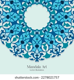 Elementos decorativos de Mandala Art. Patrón oriental, ilustración vectorial. Diseño islámico, árabe