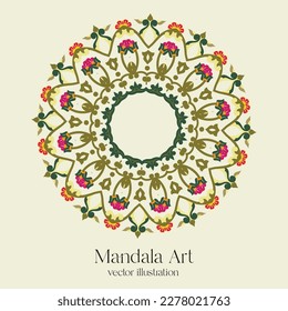Mandala Art. Vintage dekorative Elemente. Orientalisches Muster, Vektorgrafik. Islamisches, arabisches Design
