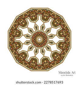 Mandala Art. Vintage decorative elements. Oriental pattern, vector illustration. Islamic Design, Arabic Design