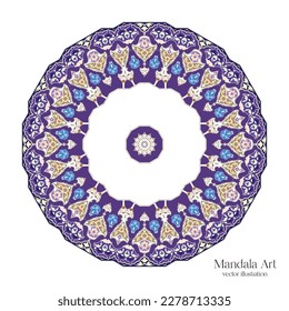Mandala Art. Vintage dekorative Elemente. Orientalisches Muster, Vektorgrafik. Islamisches, arabisches Design.