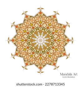 Elementos decorativos de Mandala Art. Patrón oriental, ilustración vectorial. Diseño islámico, árabe.