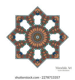 Mandala Art. Vintage decorative elements. Oriental pattern, vector illustration. Islamic, Arabic Design.