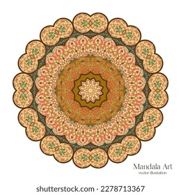 Elementos decorativos de Mandala Art. Patrón oriental, ilustración vectorial. Diseño islámico, árabe.