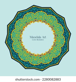 Elementos decorativos de Mandala Art. Patrón oriental, ilustración vectorial. Diseño islámico, árabe.
