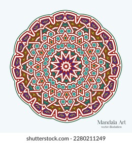 Elementos decorativos de Mandala Art. Patrón oriental, ilustración vectorial. Diseño islámico, árabe.
