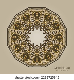 Mandala Art. Vintage decorative elements. Oriental pattern, vector illustration. Islamic, Arabic Design.