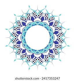Mandala art vull round color on white isolated background. Vector mandala in elegant and luxurious colors. Mandala with floral pattern. Yoga Templates