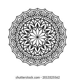 Mandala art with white background, invitation card, coloring page, wallpaper, book cover, greetings card