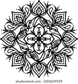 Mandala Artblack White Mandala Design Geometric Stock Vector (Royalty ...