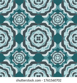 Patrón artístico de Mandala impecable. Diseño vectorial de floral pakistán. Ornamento abstracto de azulejos de mandala floral. Impresión textil floral étnica. Interminable plantilla de patrón sin fisuras de medallón.