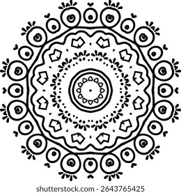 Mandala Artists Circular Pattern in Form of Mandala With Flower for Henna, Mehndi, Tattoo, Decoration Decorative Ornament in Ethnic Oriental Style.