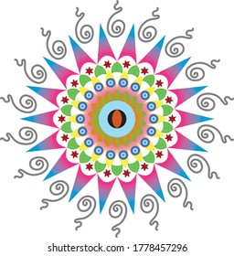 mandala arts free vector colorful 