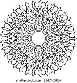 Mandala artwork black and white coloring, decoration, ornaments, 