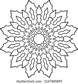 Mandala artwork black and white coloring, decoration, ornaments, 