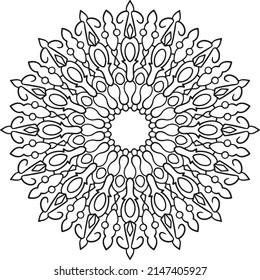 Mandala artwork black and white coloring, decoration, ornaments, 