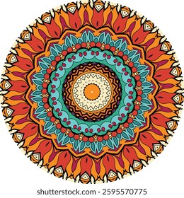 Mandala Artwork with Bold and Bright Color Schemes