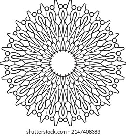 Mandala artwork for designing, coloring, black and white art