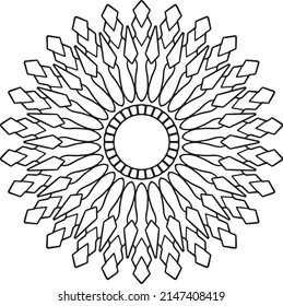 Mandala artwork for designing, coloring, black and white art