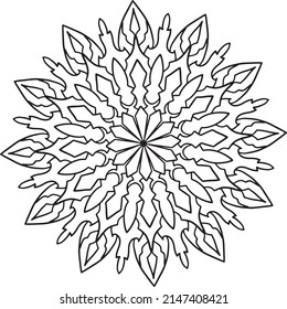 Mandala artwork for designing, coloring, black and white art