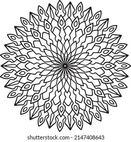 Mandala artwork for designing, coloring, black and white art