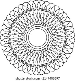 Mandala artwork for designing, coloring, black and white art
