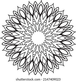 Mandala artwork for designing, coloring, black and white art