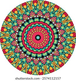 Mandala Artwork Featuring Symmetry and Concentric Layers