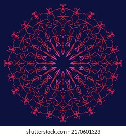 Mandala artwork flora design circle, border line yoga style wallpaper flower