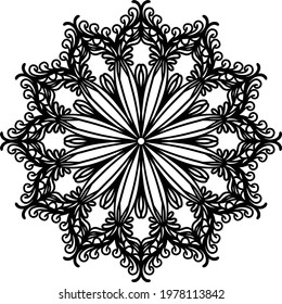 
Mandala artwork improvised background decoration with basic flowers and leaves
