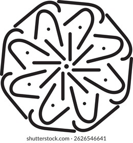 Mandala artwork vector for boho themes, relaxation, or spiritual use.