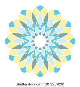 Mandala. Asian ornamental emblem. Oriental geometric logo template. Vector arabic circular mosaic symbol