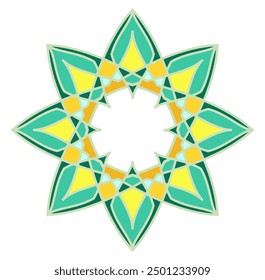 Mandala. Asian ornamental emblem. Oriental geometric logo template. Vector arabic circular mosaic symbol