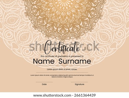 mandala award certificate template design