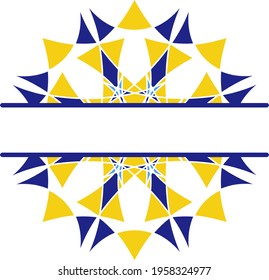 Mandala in Azulejo style, Portuguese circular ornament.