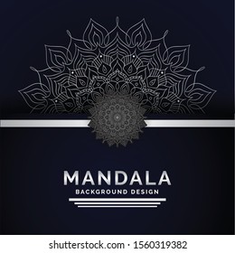 Mandala Background Arabic Style Silver Color