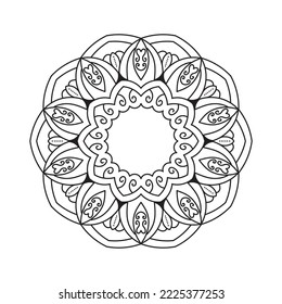 Mandala background black and white design concept