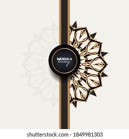 mandala background with a blend of white and gold, the mandala is unique and luxurious
