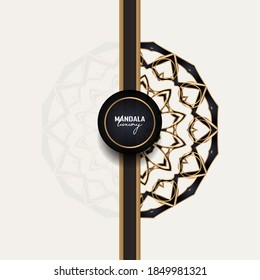 mandala background with a blend of white and gold, the mandala is unique and luxurious