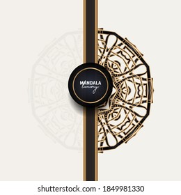 mandala background with a blend of white and gold, the mandala is unique and luxurious