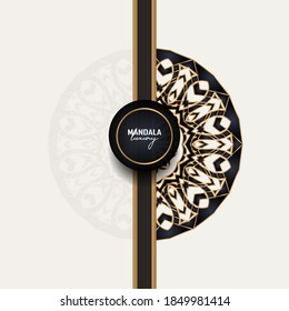 mandala background with a blend of white and gold, the mandala is unique and luxurious