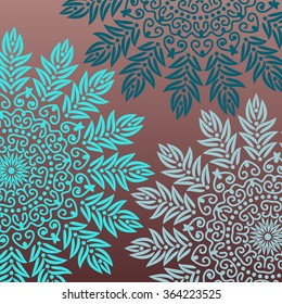 Mandala background. Bohemian style. Pattern with vintage round ornament, decorative indian medallion, abstract flower element. Henna vector design